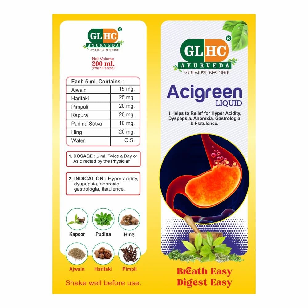 Acigreen Liquid Composition and Indications