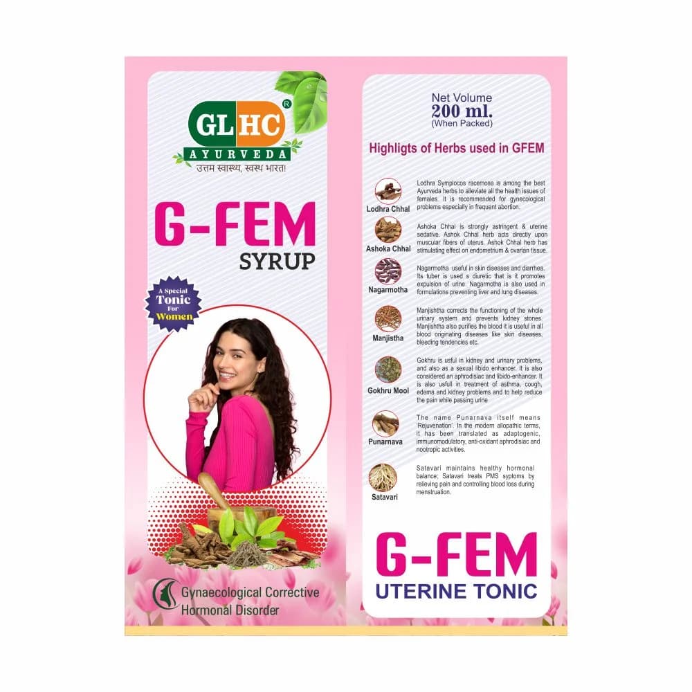 G-Fem Syrup Highlights of Ayurvedic Herbs