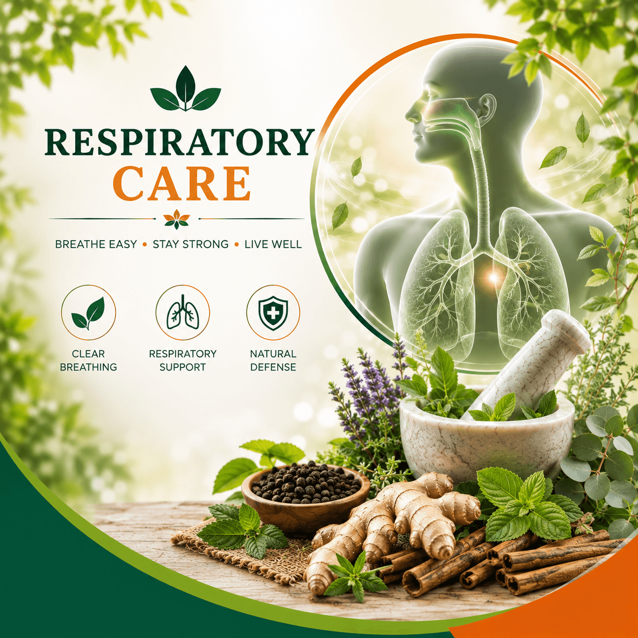 Respiratory Care formulations for clear airways and lung comfort